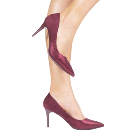 Rosa klassische DD50P Öko-Wildleder-Heels rot 1