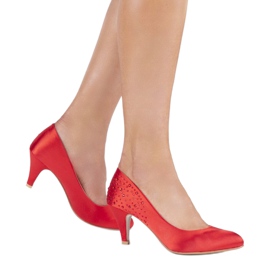 Rote Pumps auf Pin mit Zirkonia MJ1440 1