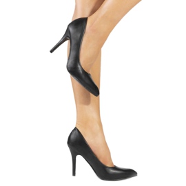 Schwarze matte Pumps an der LEI-02-A Ferse 1