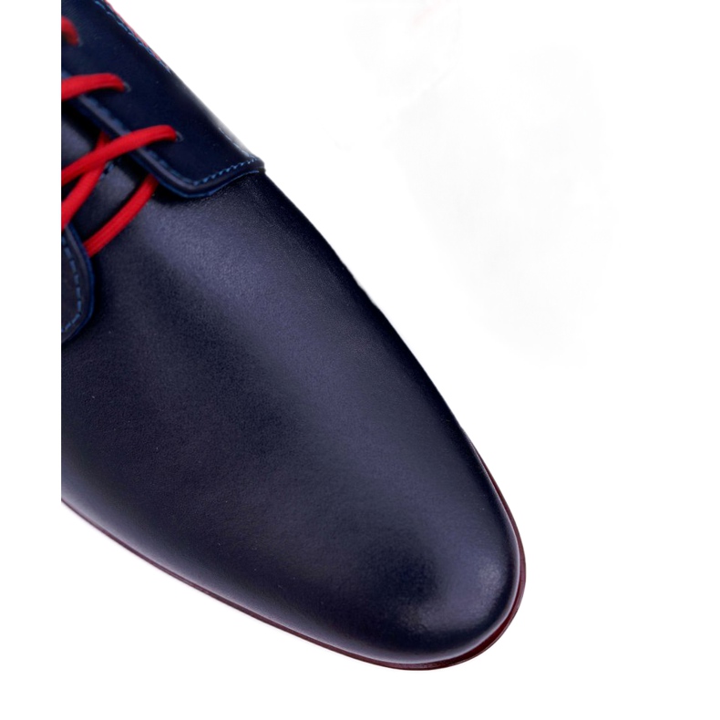 Mario Boschetti Herren Brogues, Elegantes Leder, Marineblau Menelaos rot 3