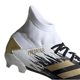 Adidas Predator 20.3 Fg Jr FW9215 Fußballschuhe grau / silber, weiß, schwarz, gold weiß 2