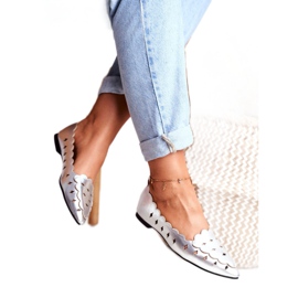 Lu Boo Damen Ballerinas Silber Metallic Dianna 3