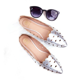 Lu Boo Damen Ballerinas Silber Metallic Dianna 4