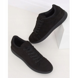 Schwarze Damen-Sneakers aus schwarzem Wildleder 6301 2