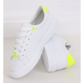 Weiße Damen Sneaker B0-515 WEISS / GELB 1