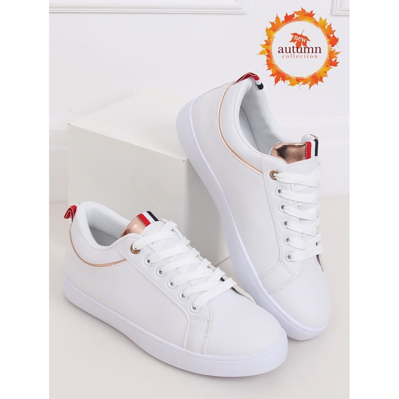 Weiße Damen Sneaker B0-501 WHITE / CHAMPAGNE 1