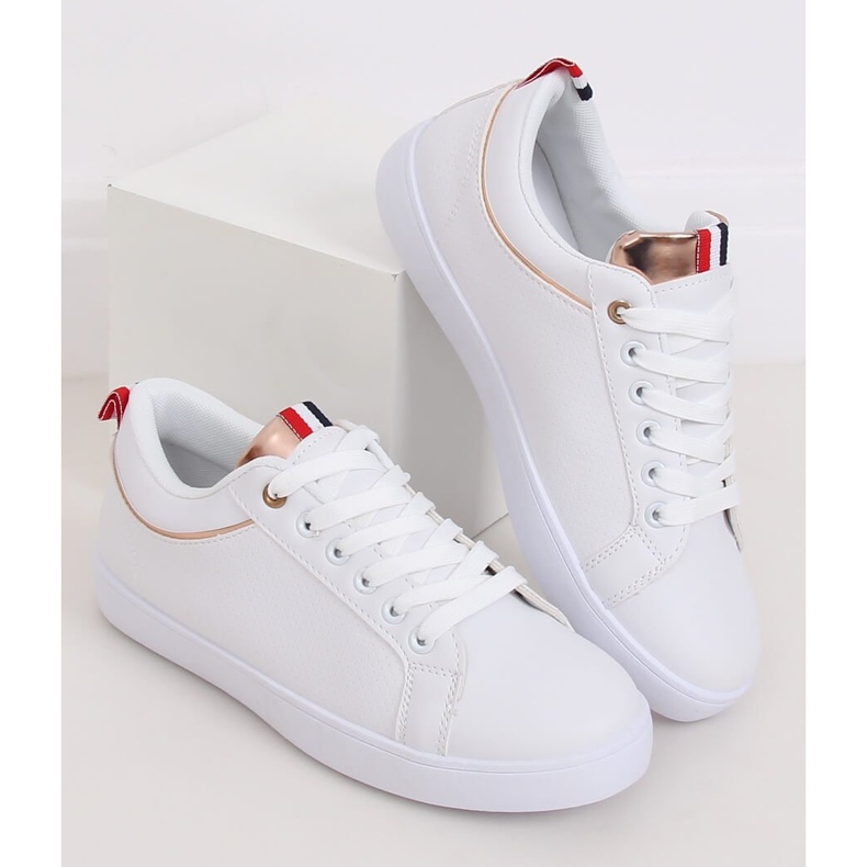 Weiße Damen Sneaker B0-501 WHITE / CHAMPAGNE 2