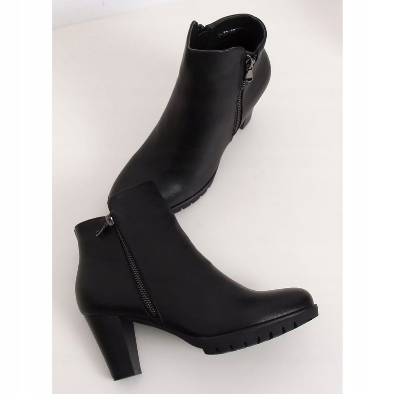 Schwarz F-32 Schwarze Stiefel mit hohen Absätzen 1