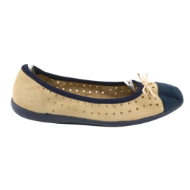 Befado Damen Ballerinas 309Q006 braun navy blau 5