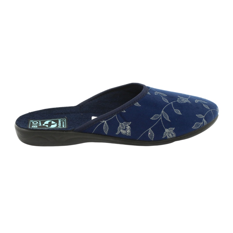 Hausschuhe Velours Adanex 18112 marineblau schwarz 5