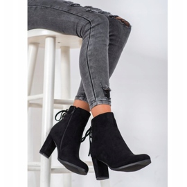 Gebundene Stiefel auf dem VINCEZA-Pfosten schwarz 1