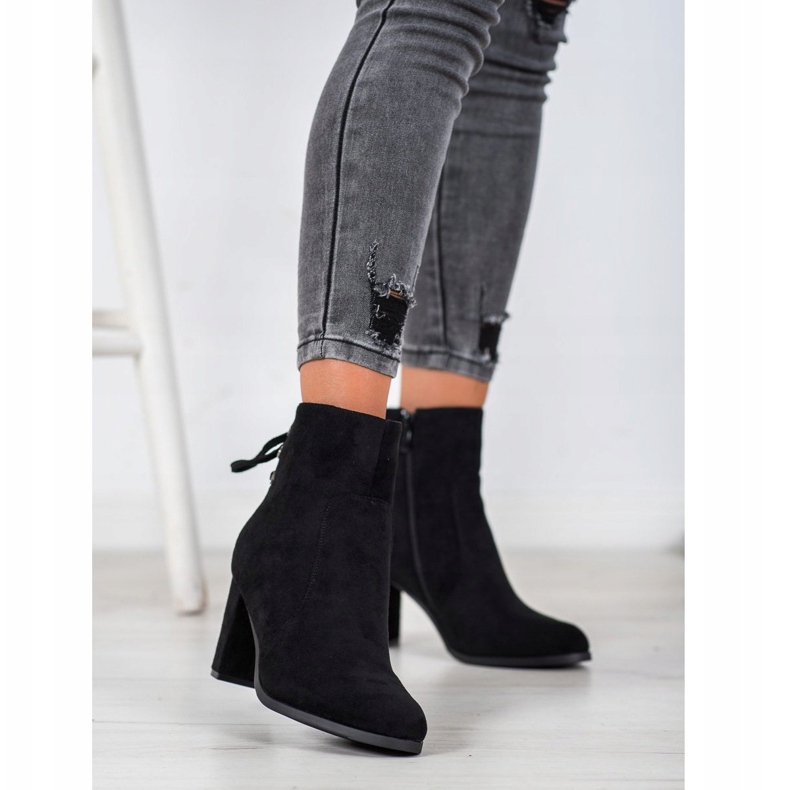 Gebundene Stiefel auf dem VINCEZA-Pfosten schwarz 2