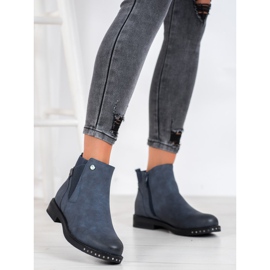 Goodin Stiefel aus Ökoleder marineblau blau 2