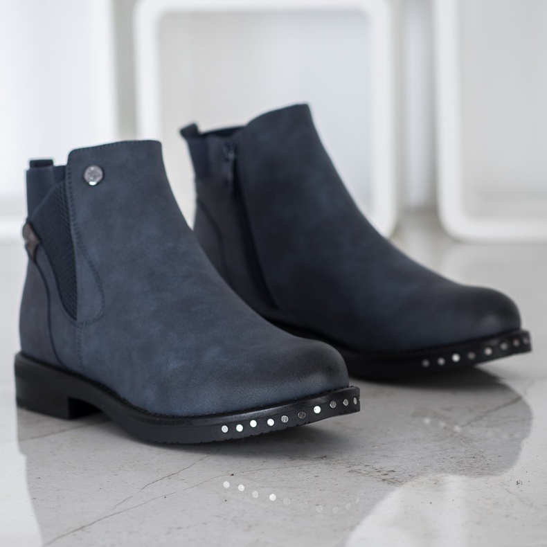 Goodin Stiefel aus Ökoleder marineblau blau 1
