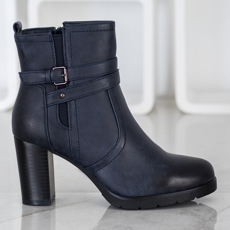 J. Star Freizeitstiefel auf einem Pfosten marineblau blau 2