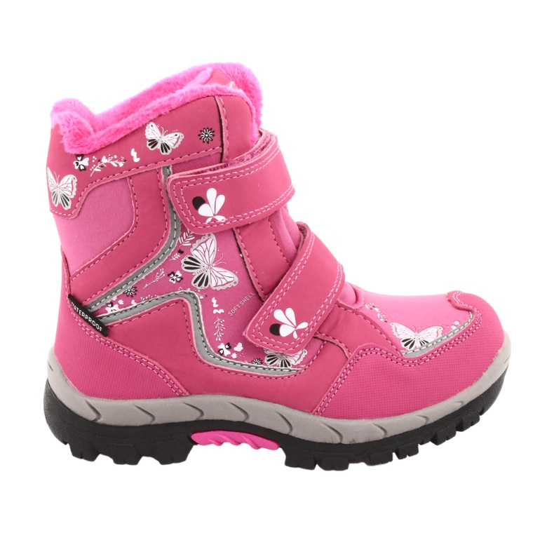 American Club Stiefel mit HL27 Membran rosa Schmetterlinge weiß schwarz 5