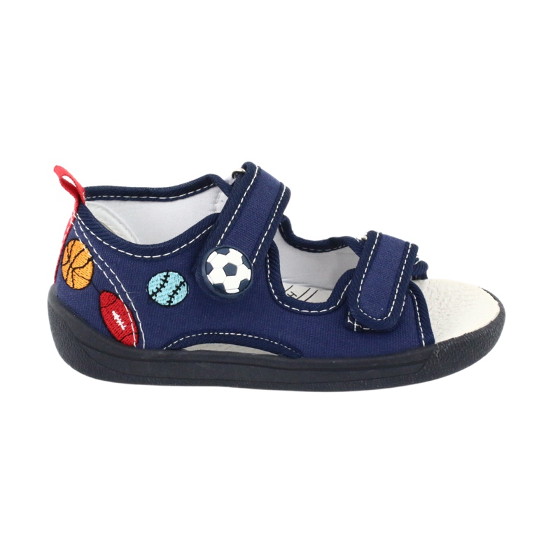 American Club Sandalen Jungen American TEN27 Hausschuhe Ball navy blau 5