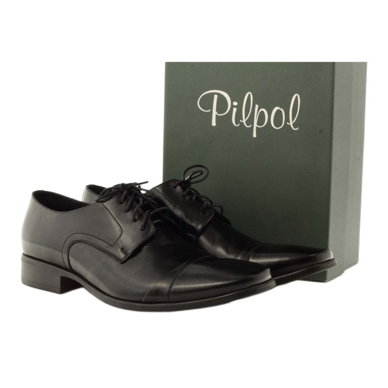 Klassische schwarze Schuhe Pilpol L005 4
