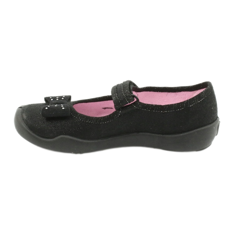 Befado Kinderschuhe, Ballerina-Slipper 114x240, schwarz mit Schleife 1