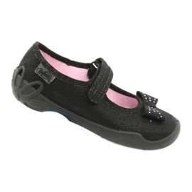 Befado Kinderschuhe, Ballerina-Slipper 114x240, schwarz mit Schleife 5