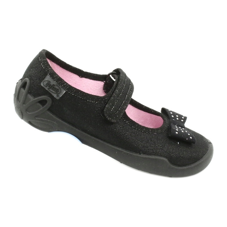 Befado Kinderschuhe, Ballerina-Slipper 114x240, schwarz mit Schleife 5