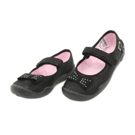 Befado Kinderschuhe, Ballerina-Slipper 114x240, schwarz mit Schleife 2