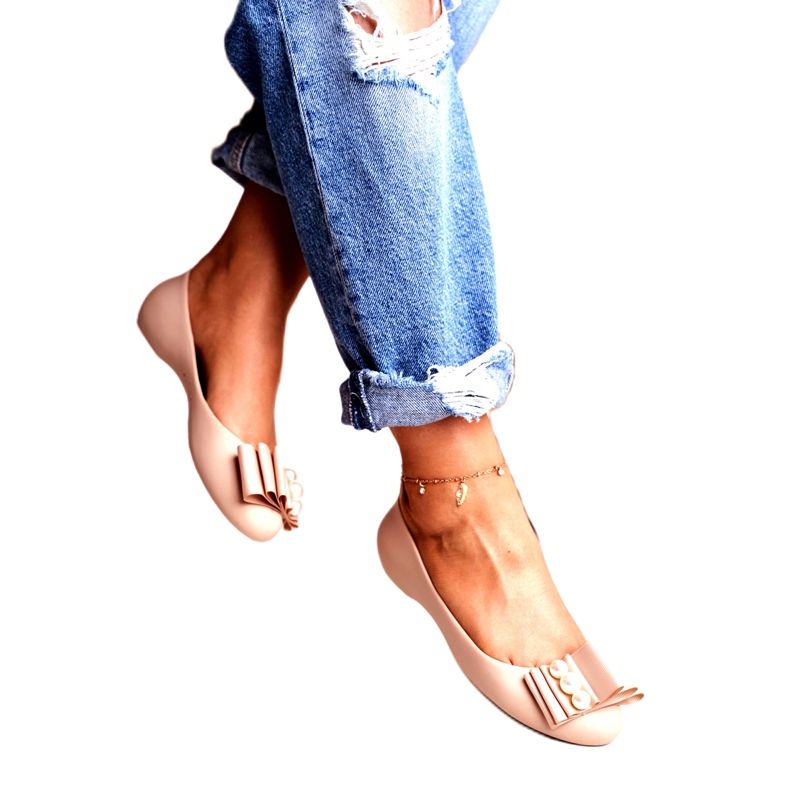 LU BOO Gummiballerinas Meliski Bows Beige Joleen 1