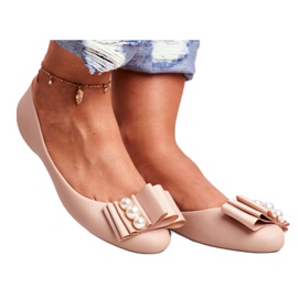 LU BOO Gummiballerinas Meliski Bows Beige Joleen 3