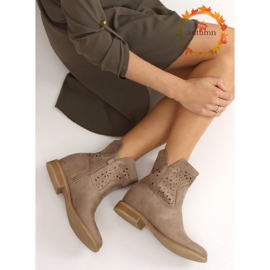 Durchbrochene Stiefel mit verstecktem Absatz beige CH2008 Beige braun 1