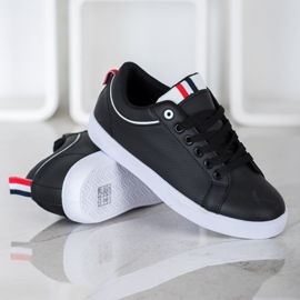 SHELOVET Stilvolle Sneaker mit Öko-Leder schwarz 1