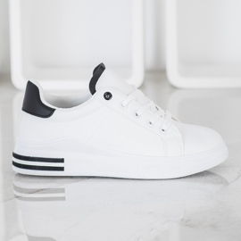 SHELOVET Modische gebundene Sneakers weiß 1