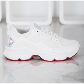 SHELOVET Bequeme weiße Turnschuhe 1