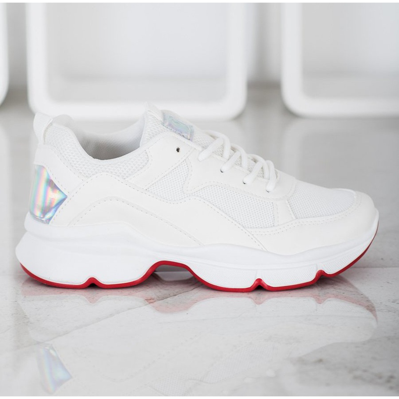 SHELOVET Bequeme weiße Turnschuhe 1