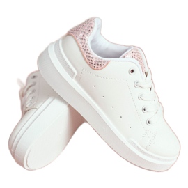 FRROCK Weiße Ilonka Sportschuhe zum Schnüren für Kinder rosa 3