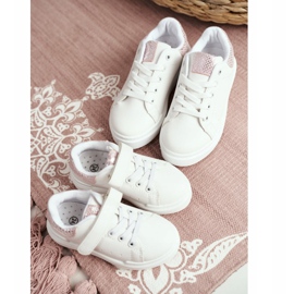 FRROCK Weiße Ilonka Sportschuhe zum Schnüren für Kinder rosa 1