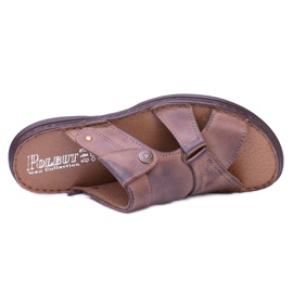 Polbut Leder Braune Herren Hausschuhe Sandalen Hideki 2