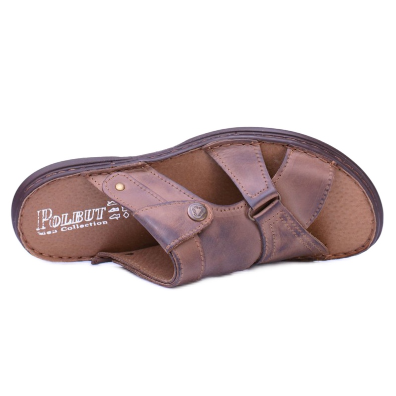 Polbut Leder Braune Herren Hausschuhe Sandalen Hideki 2