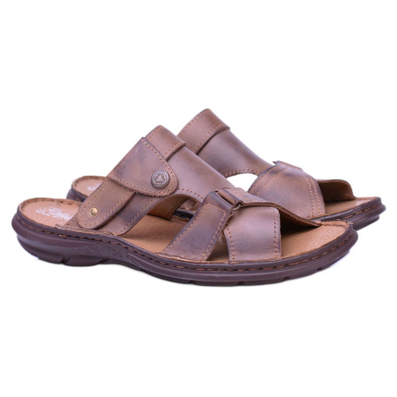 Polbut Leder Braune Herren Hausschuhe Sandalen Hideki 4