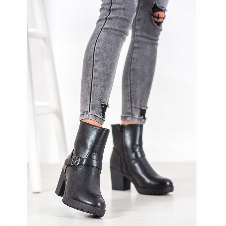 J. Star Modische Stiefel auf der Plattform schwarz 1