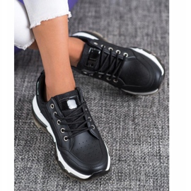 SHELOVET Turnschuhe aus Öko-Leder schwarz 1