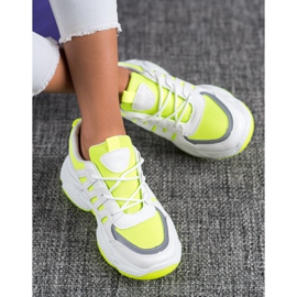 SHELOVET Bequeme Sneaker mit Mesh weiß gelb 2