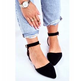 SEA Schwarze flache Ballerinas für Damen mit Gürtel mit Allison Spitz 2