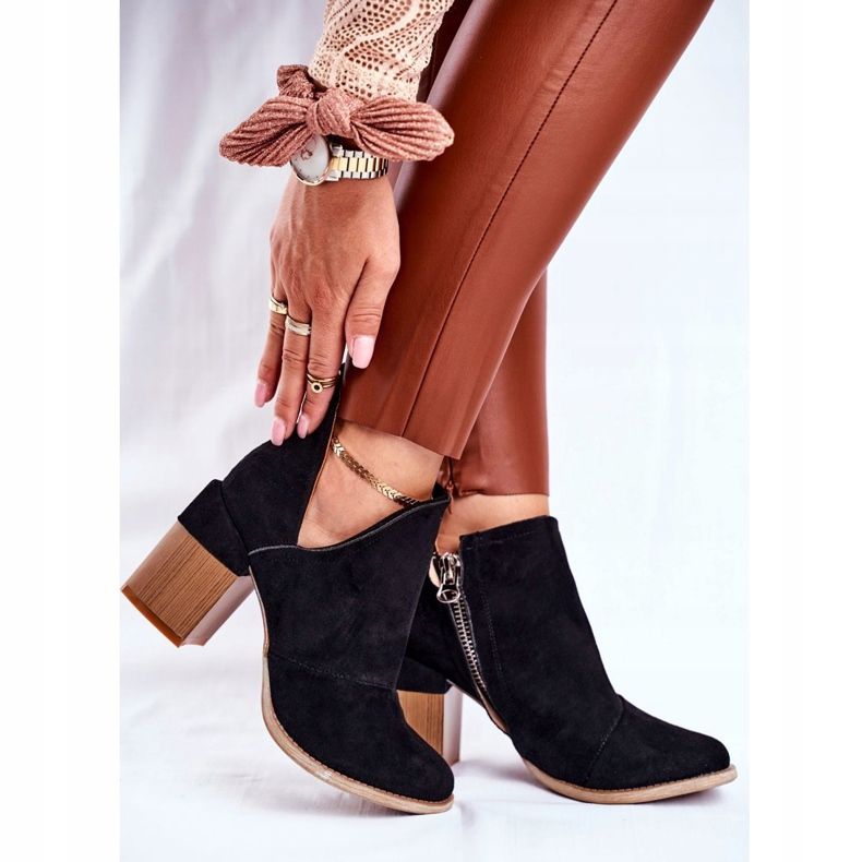 MSMG Damenstiefel mit Absatz Schwarz Meliori Cut 2