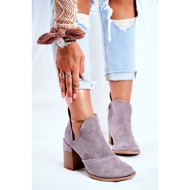 MSMG Damenstiefel an einem Absatz Grauer Meliori-Schnitt 1