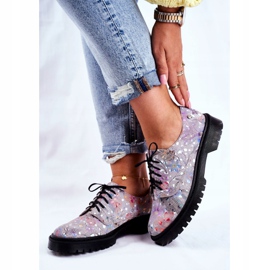 Damen Brogues Oxfords Grau Leder Maciejka 04087-13 mehrfarbig 2