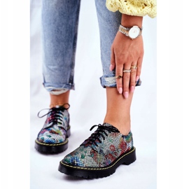 Damen Brogues Oxfords Leder Blumen Maciejka 04087-43 schwarz mehrfarbig 1