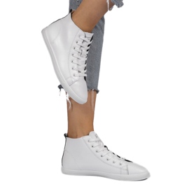 Weiße hohe klassische Damensneaker 9858 1