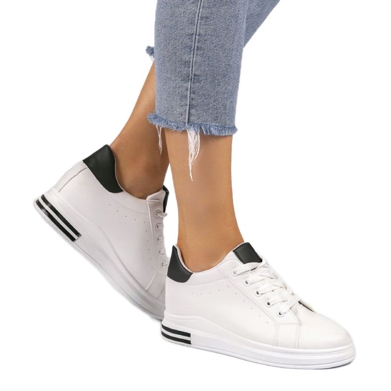 Weiße Turnschuhe auf den Keil Turnschuhen 1061 schwarz 1