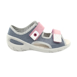Befado Kinderschuhe 065X145 marineblau rosa grau 1