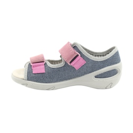 Befado Kinderschuhe 065X145 navy blau rosa grau 2